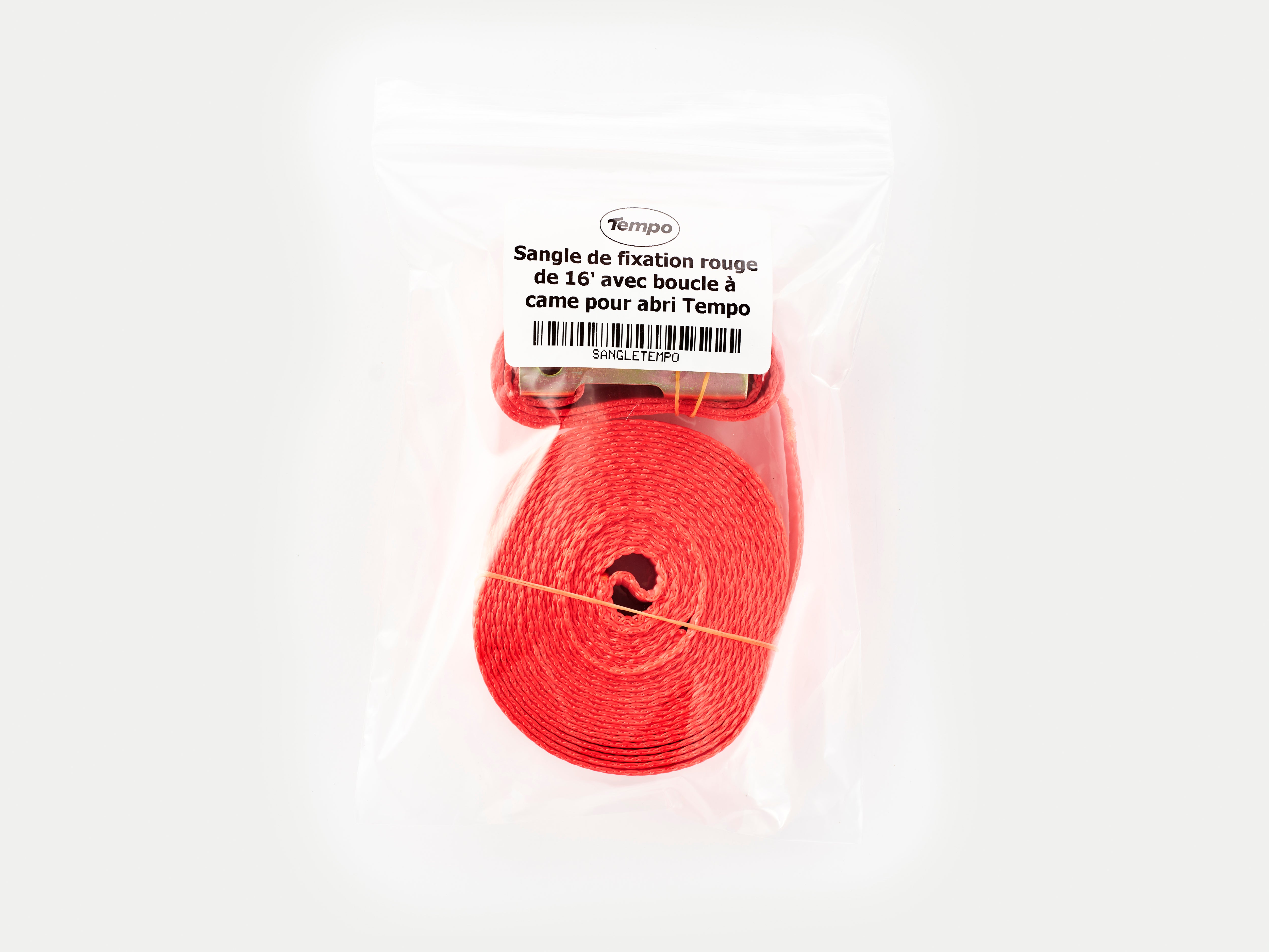 Sangle de fixation rouge de 16' avec boucle à came pour abri Tempo